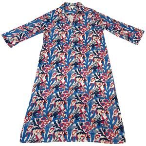 Jude Connally Kallan Dress Collared Cotton Coral Party Multicolor Gold Size XL